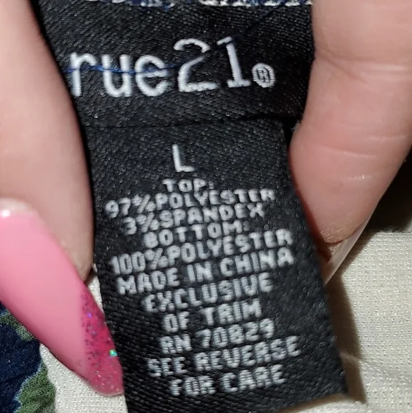 White/blue, floral spring flowy dress. Size large. - Picture 5 of 5